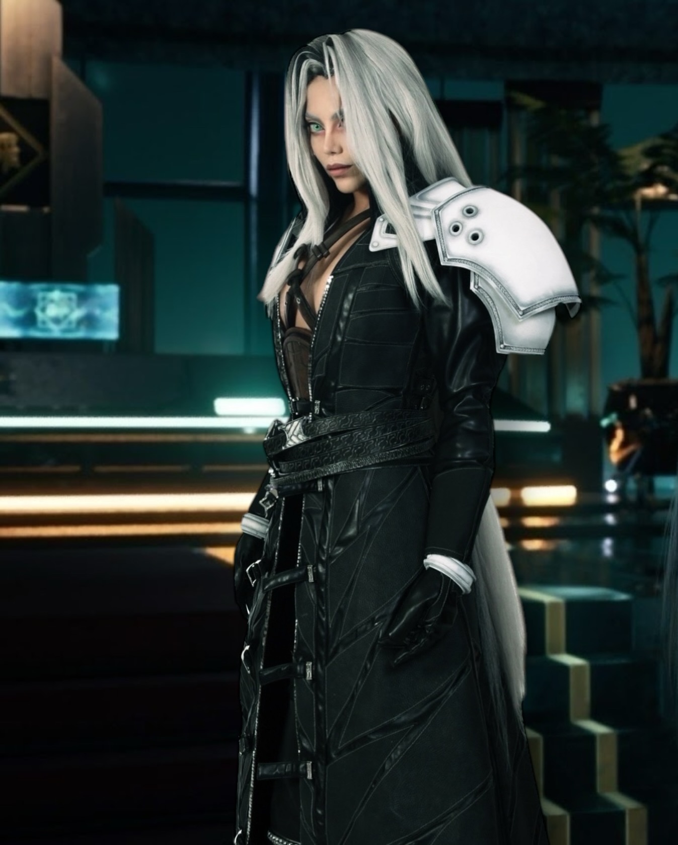 Lorraine caracterizada como Sephiroth